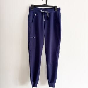 FIGS Zamora Jogger Scrub Pants XS Navy Medical Pants w/Pockets Elastic Waist